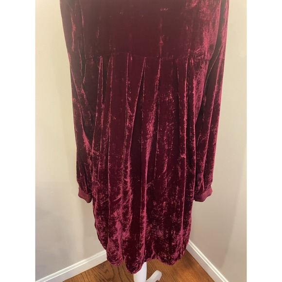 Free People Women S Velvet Tunic Dress Oversize Deep Red Christmas Royal Holiday - Picture 5 of 16